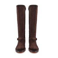 Women's dark brown suede boot - Santoni - 2