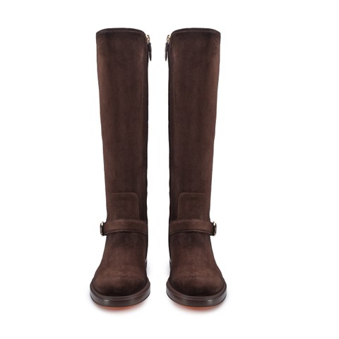 Women's dark brown suede boot - Santoni - 2