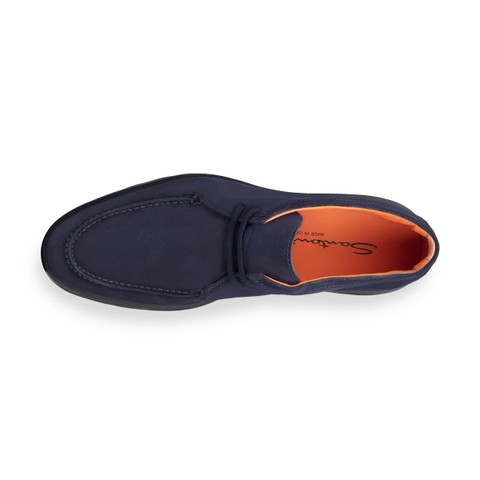 Men's blue suede desert boot - Santoni - 4