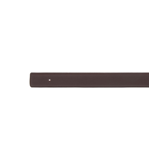Dark brown tumbled leather belt strap - Santoni - 2
