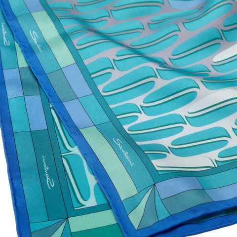 Light blue silk scarf - Santoni - 4