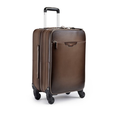 Brown leather travel suitcase - Santoni - 3