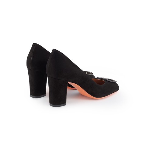 Women's black suede high-heel pump - Santoni - 3