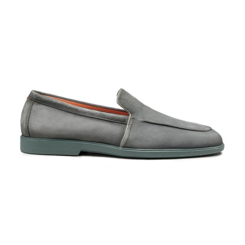 Men's green suede loafer - Santoni - 1