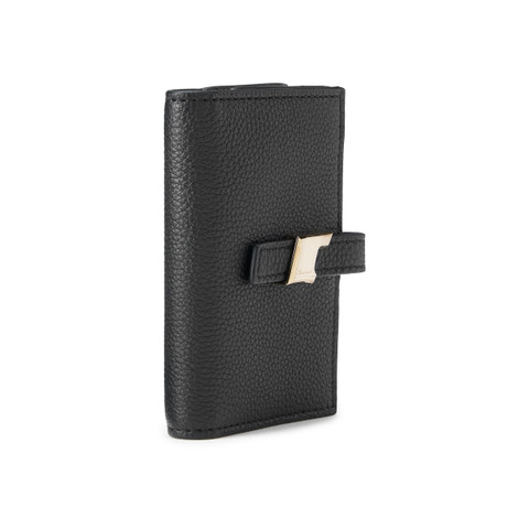 Black tumbled leather credit card holder - Santoni - 2
