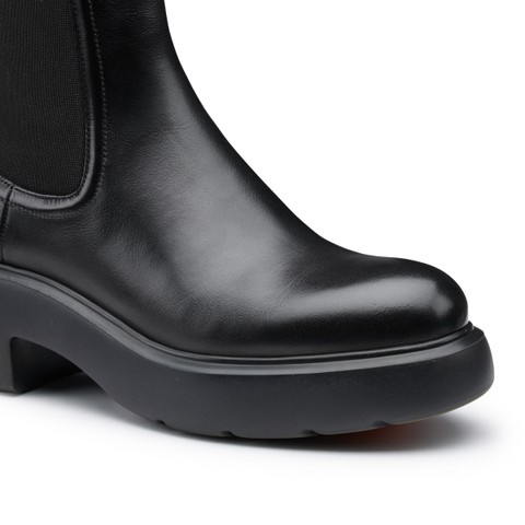 Women's black leather Easy Bubble ankle boot - Santoni - 6