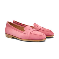 Women's pink suede Carla loafer - Santoni - 2