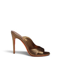 Women's gold leather high-heel sandal - Santoni - 1