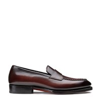 Dunkelbraune Penny-Loafer f&uuml;r Herren aus Leder - Santoni - 1