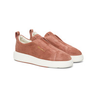 Rosafarbene Slip-on-Sneakers f&uuml;r Damen aus Wildleder - Santoni - 2