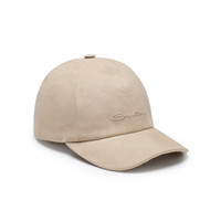 Men's beige nubuck baseball cap - Santoni - 2