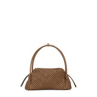 Sac port&eacute; crois&eacute; en cuir tress&eacute; dor&eacute; - Santoni - 1