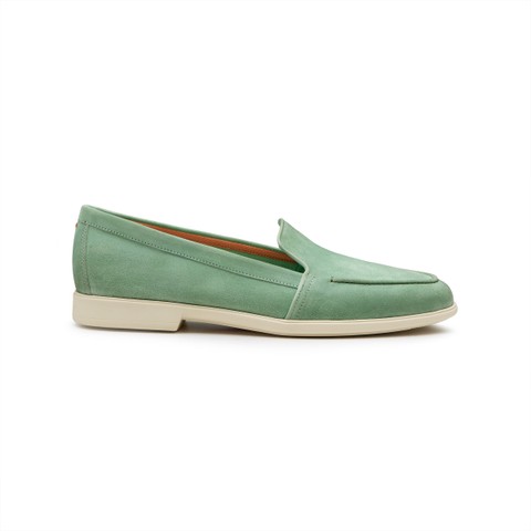 Women's green suede loafer - Santoni - 1