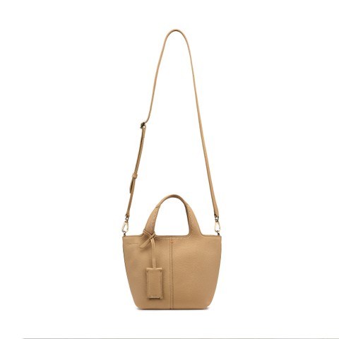 Beige tumbled leather handbag - Santoni - 3