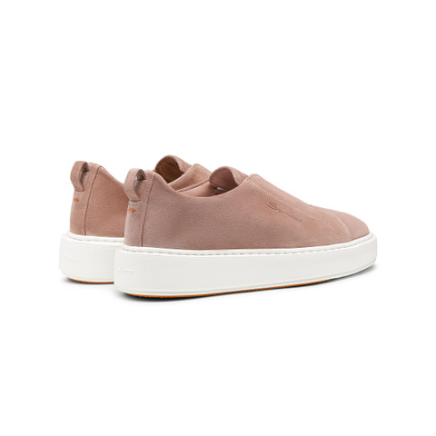 Women's pink suede slip-on sneaker - Santoni - 4