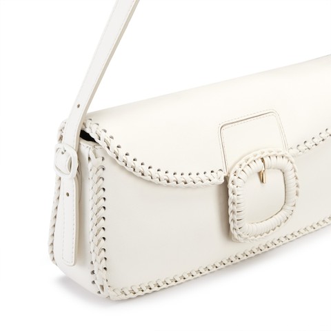 Wei&szlig;e Schultertasche aus Leder - Santoni - 3