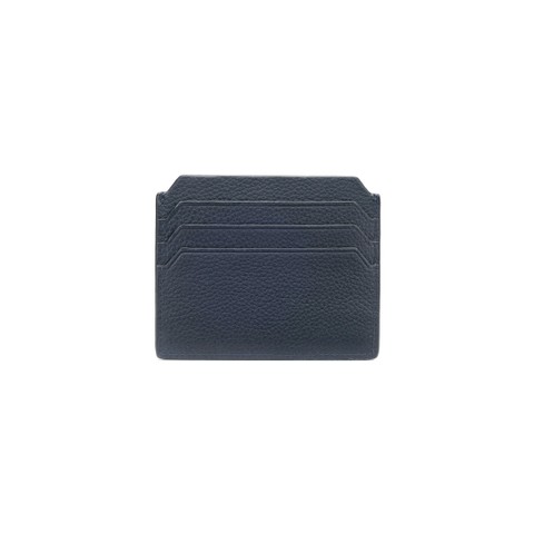 Blue tumbled leather credit card holder - Santoni - 4