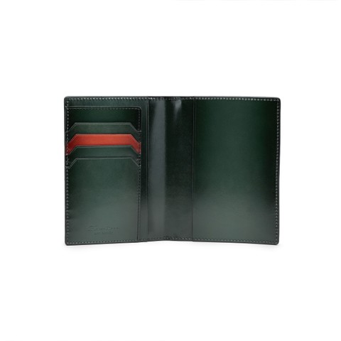 Green leather passport case - Santoni - 3