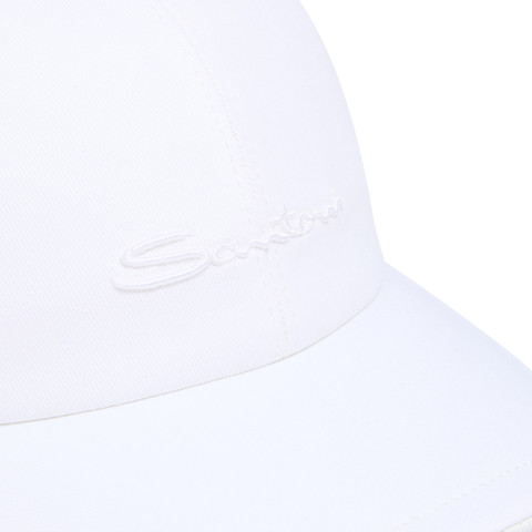 Women's white cotton baseball cap - Santoni - 4