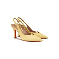 Slingback tacco alto da donna in suede giallo - Santoni - 2