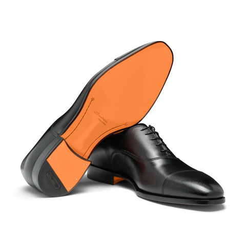 Men's black leather Oxford shoe - Santoni - 4