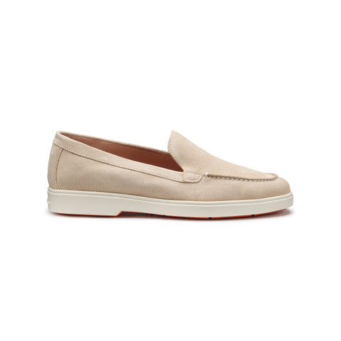 Women's pink suede loafer - Santoni - 1