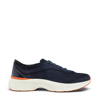 Men's blue suede and leather Easy Bounce sneaker - Santoni - 1