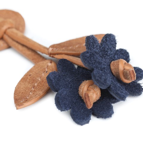 شرابات Santoni Flora من جلد السويد باللون البني الفاتح والأزرق - Santoni - 2