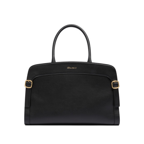 Black leather handbag - Santoni - 1