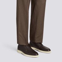 Men's dark brown tumbled leather desert boot - Santoni - 2