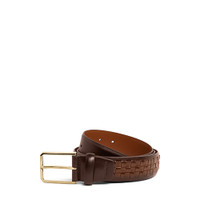 Brauner verstellbarer Gürtel aus Flechtleder - Santoni - 1