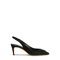 Schwarze Santoni-Slingbacks Sibille für Damen aus Wildleder mit mittelhohem Absatz - Santoni - 1