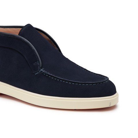 Stivaletto desert da donna in suede blu - Santoni - 5