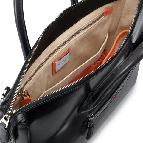 Borsa porta pc in pelle nera - Santoni - 3