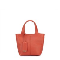 Orange tumbled leather handbag - Santoni - 1