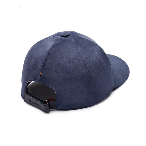 Blue suede baseball cap - Santoni - 4