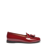 Women's red patent leather Andrea tassel loafer - Santoni - 1