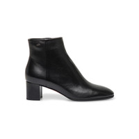 Women's black leather mid-heel ankle boot - Santoni - 2
