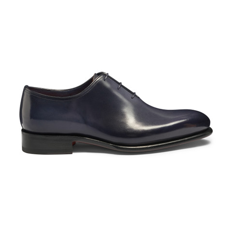 Men's blue leather Oxford shoe - Santoni - 1