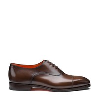 Men's dark brown leather Oxford shoe - Santoni - 1