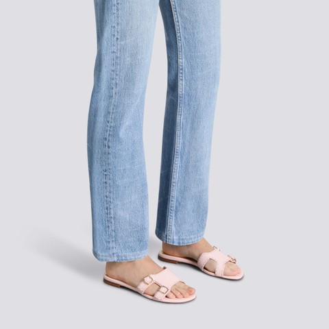 Women's pink leather Didi slide sandal - Santoni - 2