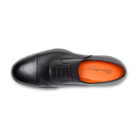 Men's black leather Easy lace-up - Santoni - 5