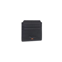 Black tumbled leather credit card holder - Santoni - 2