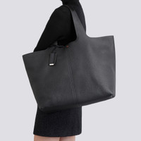 Black tumbled leather shoulder bag - Santoni - 2