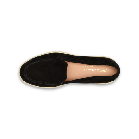 Women's black suede loafer - Santoni - 4