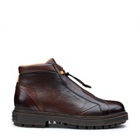 Men's dark brown leather hiking boot - Santoni - 1