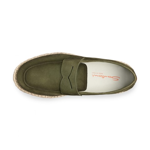 Men's green suede espadrillas - Santoni - 4