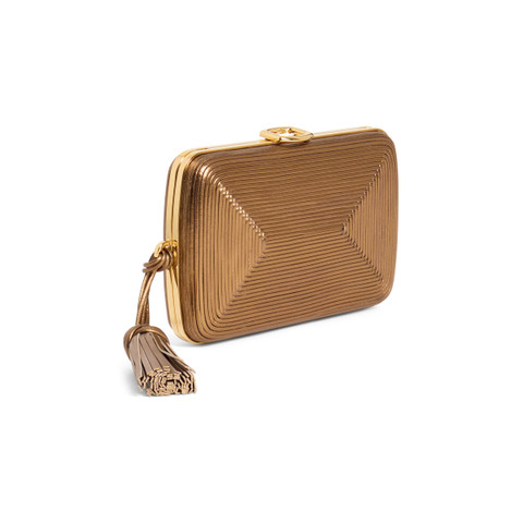 Gold leather crossbody bag - Santoni - 3