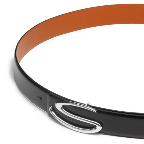 Black leather belt strap - Santoni - 4
