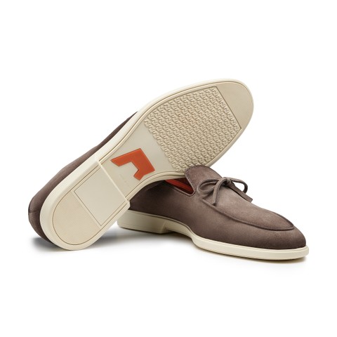 Men's beige suede loafer - Santoni - 4